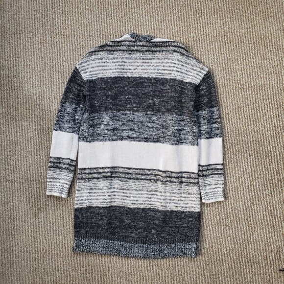 Gap Open Front Duster Cotton Cardigan Black - Gray - Cream Womens XS - Picture 3 of 8